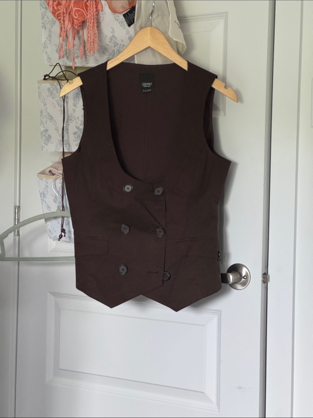 Esprit Double-Breasted Brown Vest - Women